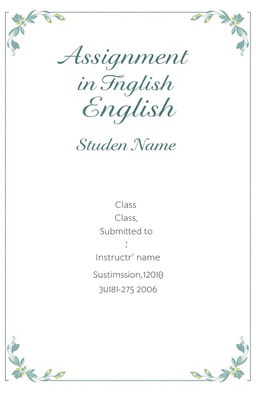 A beautifully designed cover page for an assignment, featuring standard borders