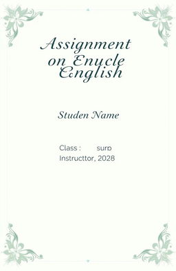 A beautifully designed cover page for an assignment, featuring standard borders