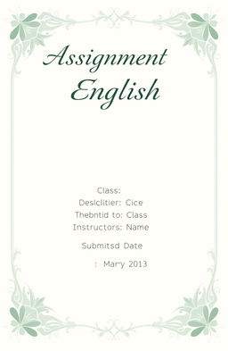 A beautifully designed cover page for an assignment, featuring standard borders