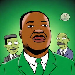 This is a digital art piece featuring Martin Luther King Jr