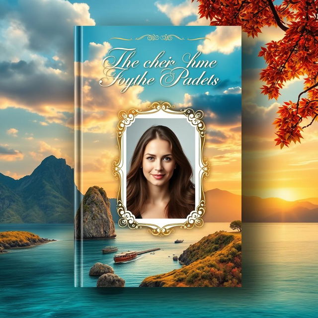 Design a book cover featuring a captivating background scene related to the book's theme, with an elegant title font prominently displayed at the top