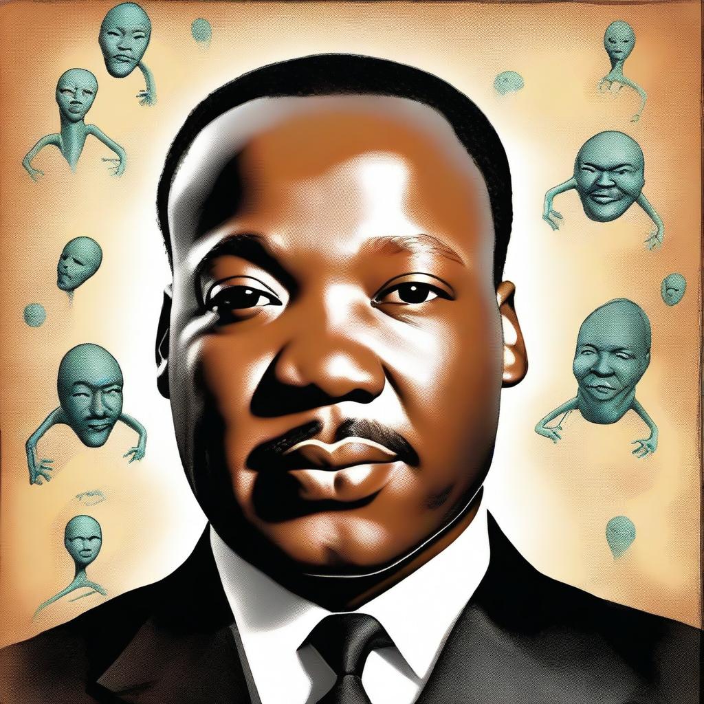 This is a hyper-realistic digital painting of Martin Luther King Jr