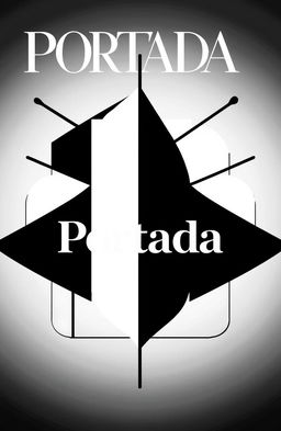 A striking black and white cover design featuring an abstract composition of geometric shapes and lines
