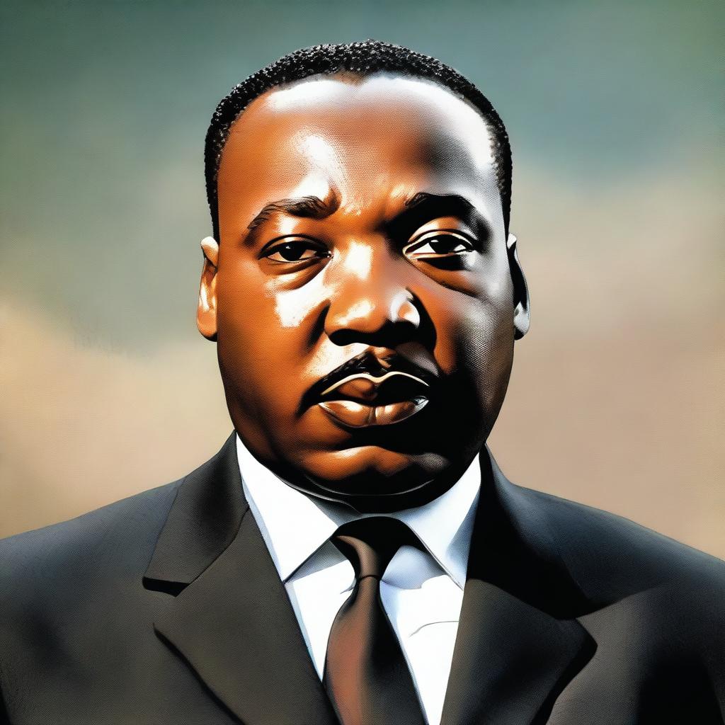 This is a hyper-realistic digital painting of Martin Luther King Jr