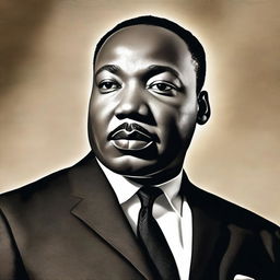 This is a hyper-realistic digital painting of Martin Luther King Jr