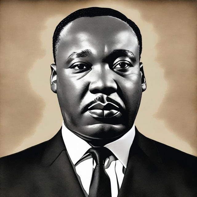 This is a hyper-realistic digital painting of Martin Luther King Jr