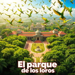 A vibrant movie poster for a film titled 'El parque de los loros'