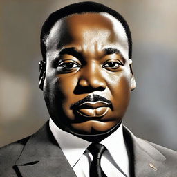 This is a hyper-realistic digital painting of Martin Luther King Jr