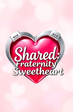 A cute heart design intricately entwined with shiny, metallic handcuffs