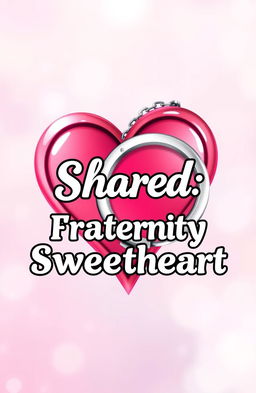 A cute heart design intricately entwined with shiny, metallic handcuffs