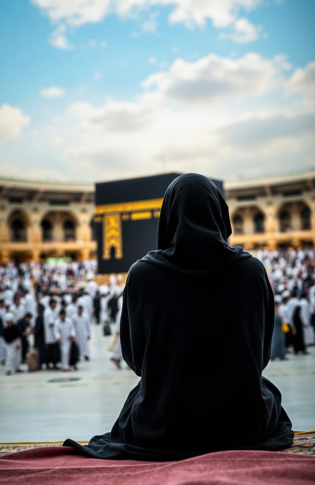 A book cover depicting the Kaaba in Mecca, with a distant view showing a number of people walking around it in a blurred manner to create a sense of movement