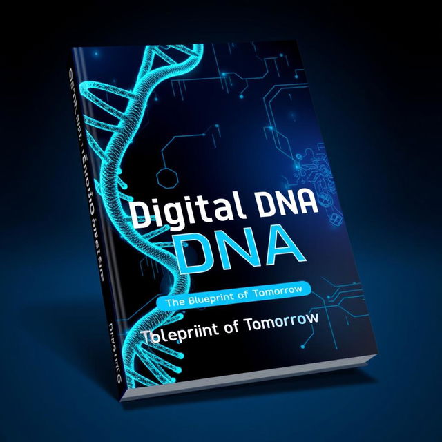 A visually striking book cover design for 'Digital DNA: The Blueprint of Tomorrow'