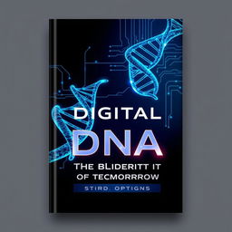 A visually striking book cover design for 'Digital DNA: The Blueprint of Tomorrow'