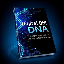 A visually striking book cover design for 'Digital DNA: The Blueprint of Tomorrow'