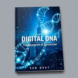 A captivating book cover design for 'Digital DNA: The Blueprint of Tomorrow'