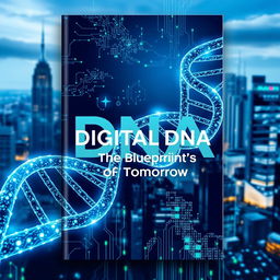 A captivating book cover design for 'Digital DNA: The Blueprint of Tomorrow'