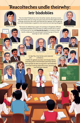 A historical overview of the teachers at Univo (Universidad de El Salvador), showcasing their contributions to education, notable achievements, and personal anecdotes that shaped their teaching philosophy