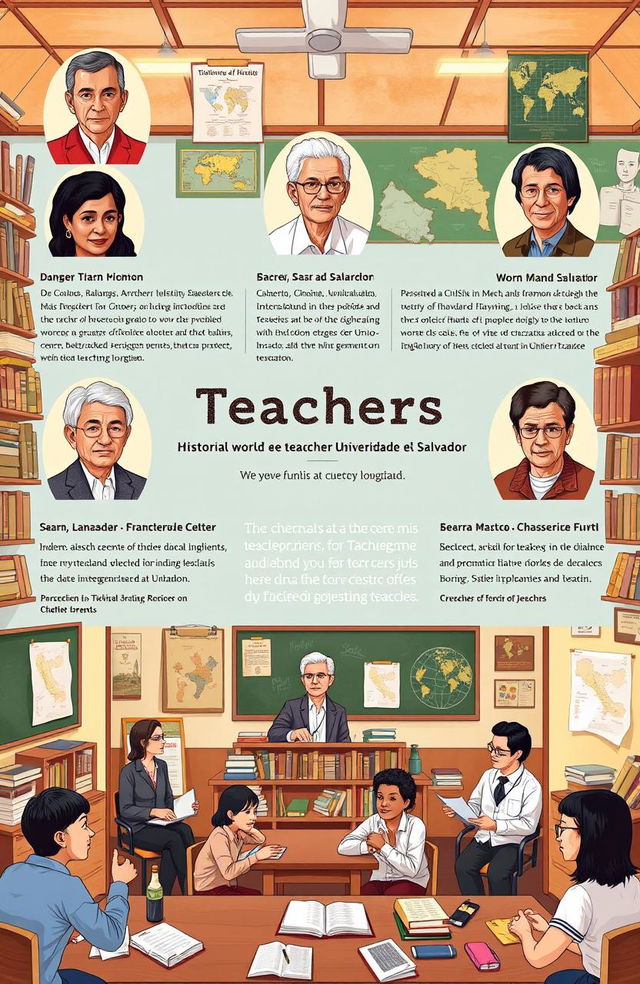 A historical overview of the teachers at Univo (Universidad de El Salvador), showcasing their contributions to education, notable achievements, and personal anecdotes that shaped their teaching philosophy