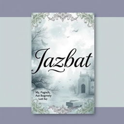 A book cover design featuring the title 'Jazbat' prominently displayed in elegant, flowing typography