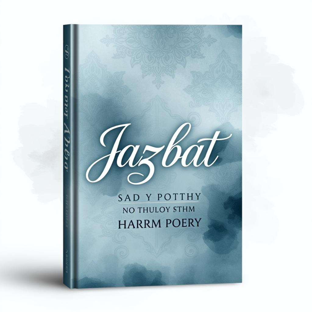 A book cover design featuring the title 'Jazbat' prominently displayed in elegant, flowing typography