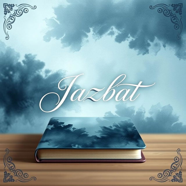 A book cover design featuring the title 'Jazbat' prominently displayed in elegant, flowing typography