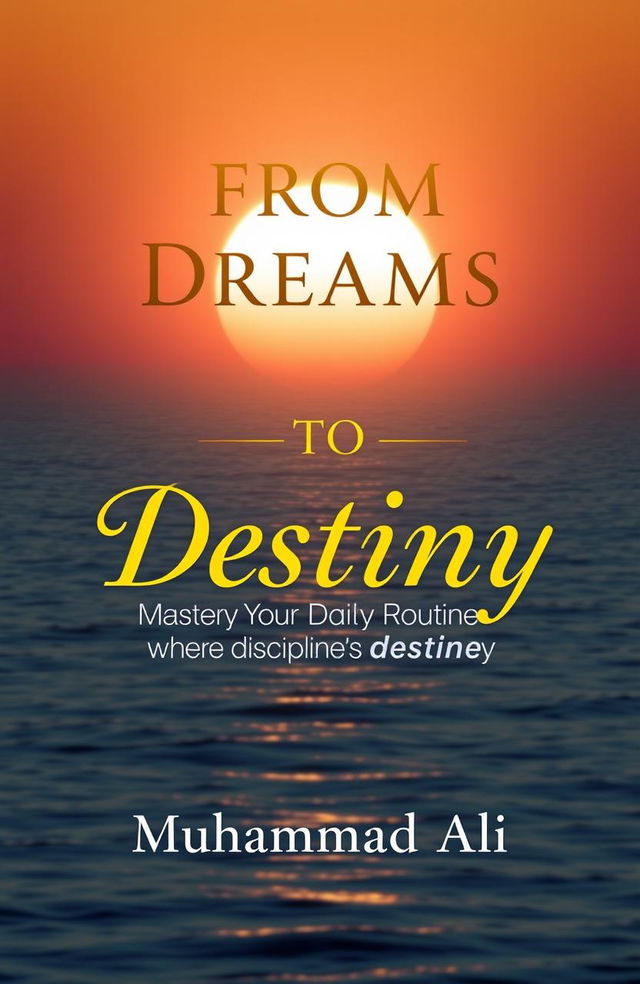 A captivating book cover design for the title 'From Dreams to Destiny: Mastering Your Daily Routine'