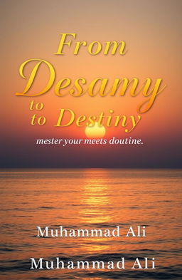 A captivating book cover design for the title 'From Dreams to Destiny: Mastering Your Daily Routine'