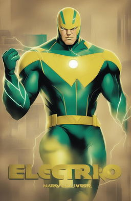 A 32k HD digital art poster of Electro from the Marvel universe, designed in a vintage style for a 200mm format