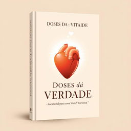 A book cover design in nude color featuring the title 'Doses da Verdade - Devocional para uma Vida Vitoriosa'