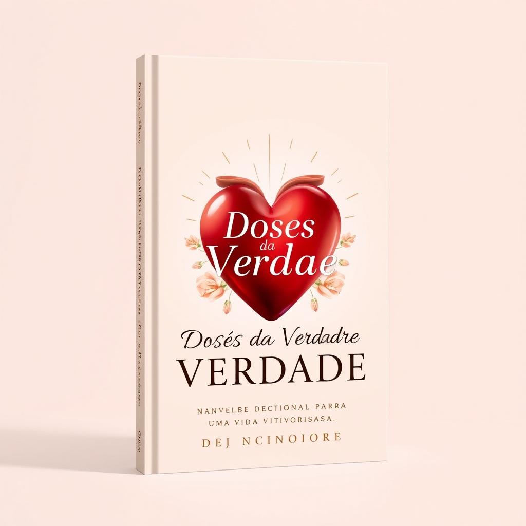 A book cover design in nude color featuring the title 'Doses da Verdade - Devocional para uma Vida Vitoriosa'