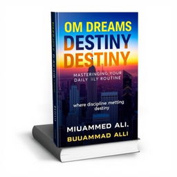 A sleek and modern book cover design for 'From Dreams to Destiny: Mastering Your Daily Routine'