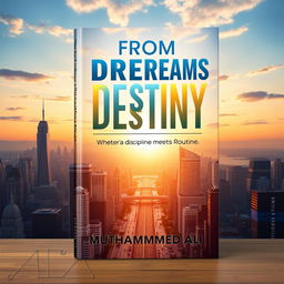 A sleek and modern book cover design for 'From Dreams to Destiny: Mastering Your Daily Routine'