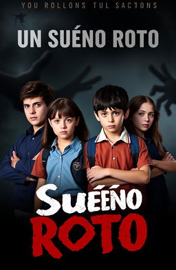 The poster features the main cast: Ramiro, Andrea, Lucas, and Rebeca, all portrayed as young teenagers in school uniforms
