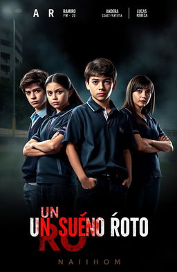 The poster features the main cast: Ramiro, Andrea, Lucas, and Rebeca, all portrayed as young teenagers in school uniforms