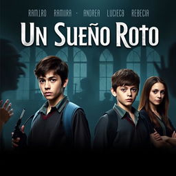 The poster features the main cast: Ramiro, Andrea, Lucas, and Rebeca, all depicted as youthful teenagers in school uniforms