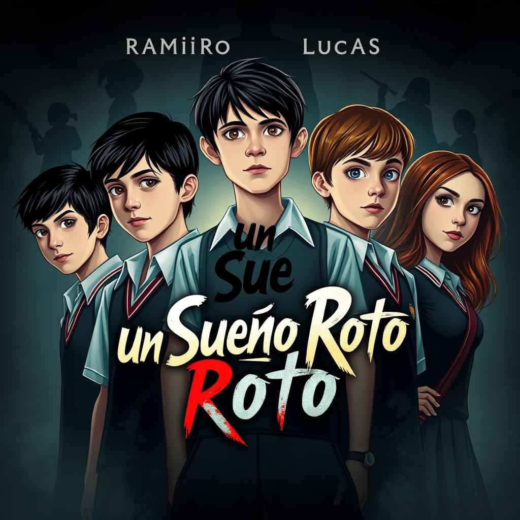 The poster showcases the main cast: Ramiro, Andrea, Lucas, and Rebeca, all represented as youthful teenagers dressed in school uniforms