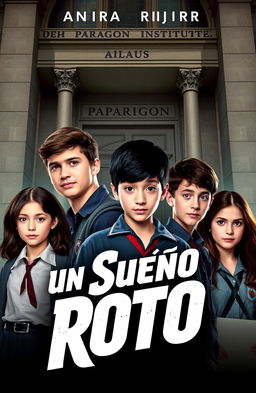 A poster featuring the main cast of characters: Ramiro, Andrea, Lucas, and Rebeca, all depicted as young students wearing school uniforms