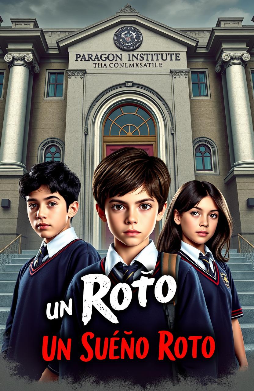 A poster featuring the main cast of characters: Ramiro, Andrea, Lucas, and Rebeca, all depicted as young students wearing school uniforms