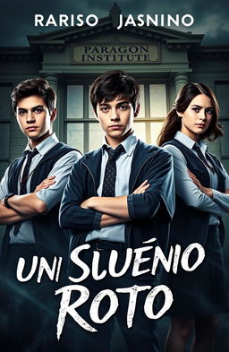 A poster featuring the main cast: Ramiro, Andrea, Lucas, and Rebeca, all 16 years old, dressed in school uniforms