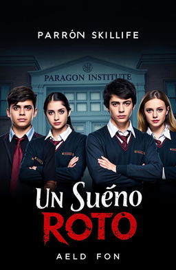 A poster featuring the main cast: Ramiro, Andrea, Lucas, and Rebeca, all 16 years old, dressed in school uniforms