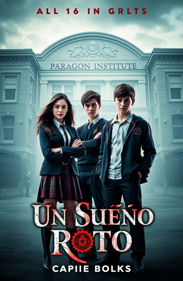 A poster featuring the main cast: Ramiro, Andrea, Lucas, and Rebeca, all 16 years old, dressed in school uniforms