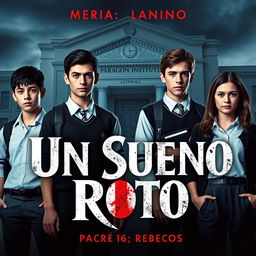 A poster featuring the main cast: Ramiro, Andrea, Lucas, and Rebeca, all 16 years old, dressed in school uniforms