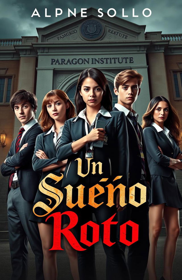 The poster features the main cast, Ramiro, Andrea, Lucas, and Rebeca, all youthful characters around 16 years old, wearing stylish school uniforms