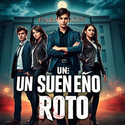 The poster features the main cast, Ramiro, Andrea, Lucas, and Rebeca, all youthful characters around 16 years old, wearing sleek and modern school uniforms