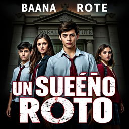 A poster featuring the main characters: Ramiro, Andrea, Lucas, and Rebeca, all aged 16, wearing distinct school uniforms