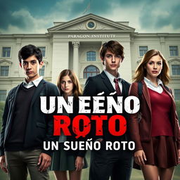 A poster featuring the main characters: Ramiro, Andrea, Lucas, and Rebeca, all aged 16, dressed in school uniforms