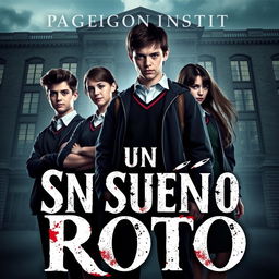 A poster featuring the main characters: Ramiro, Andrea, Lucas, and Rebeca, all aged 16, dressed in school uniforms