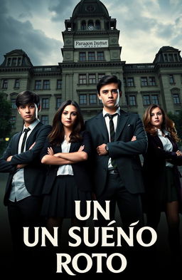 The poster features the main cast: Ramiro, Andrea, Lucas, and Rebeca, all 16 years old, dressed in stylish school uniforms