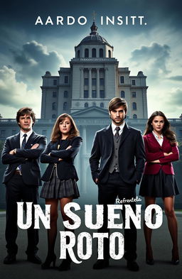 The poster features the main cast: Ramiro, Andrea, Lucas, and Rebeca, all 16 years old, dressed in stylish school uniforms