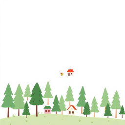 A simple illustration of a portion of a forest, maintaining a minimalist and colorless aesthetic